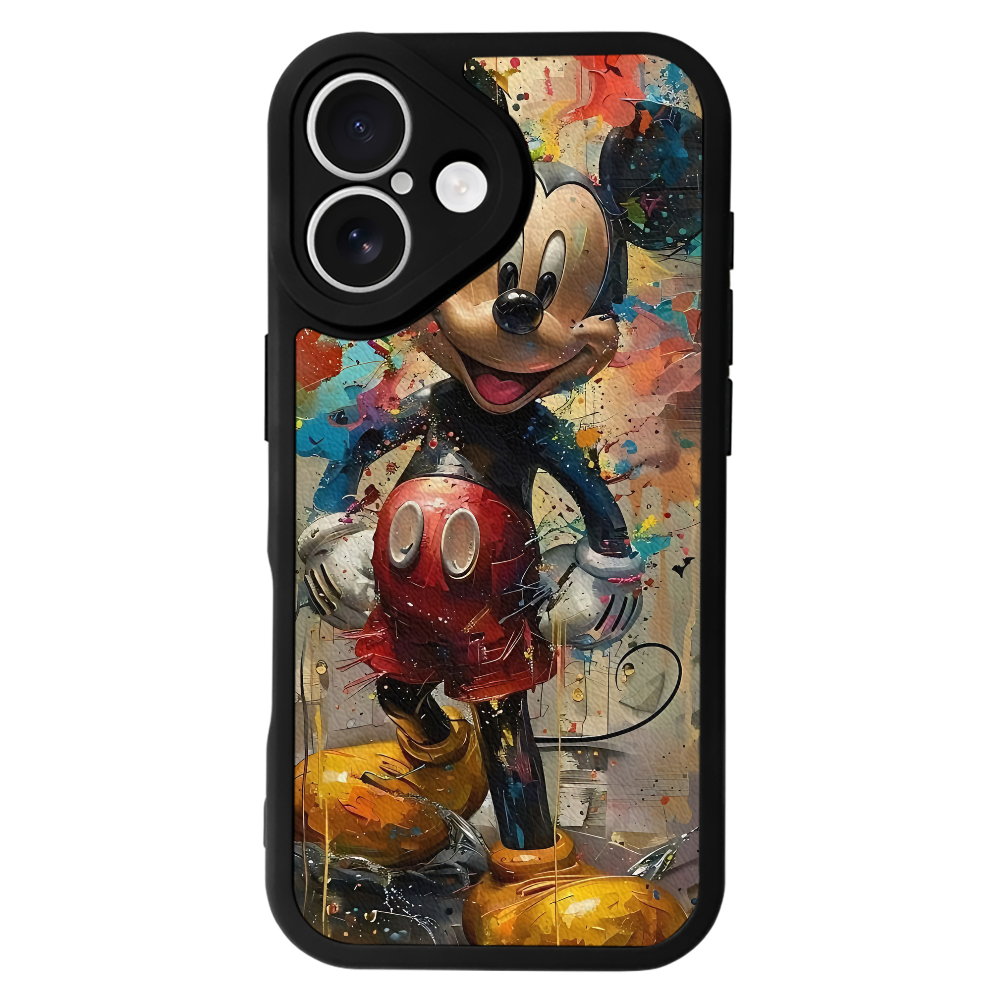（画像用） ミッキーマウス Mickey Mouse 【iPhone 16シリーズ対応】シリコンスマホケース（レザー調） 材質：シリコン